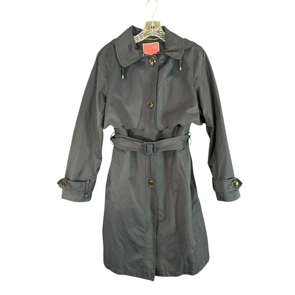 Y2K Trench Coat in navy Blue with pink lining - Picture 1 of 6